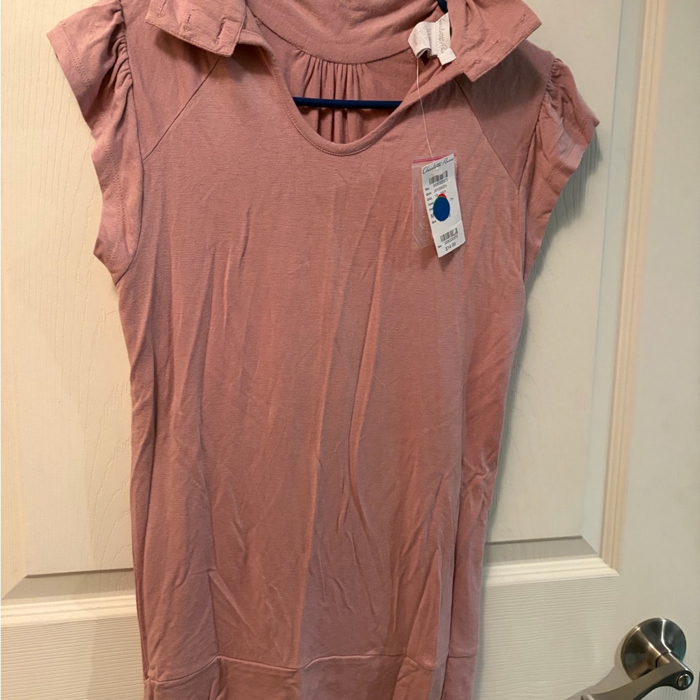 Charlotte Russe Dusty Pink Short Sleeve Top